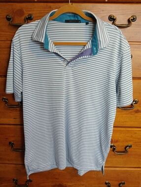 Greyson Mens Medium Striped Polo